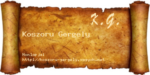 Koszoru Gergely névjegykártya